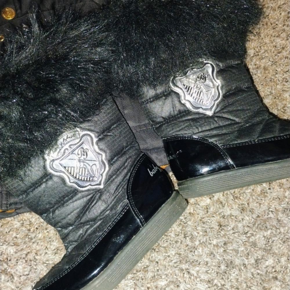 Baby Phat Black Puffer Jacket with Gold Accents - Picture 3 of 3